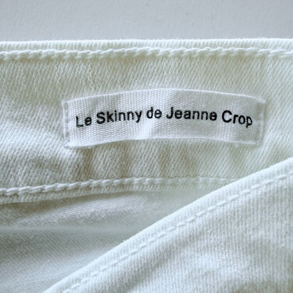 NWT FLAWED FRAME Le Skinny de Jeanne Mid-Rise Crop Jeans in White Size 30 - Picture 9 of 15
